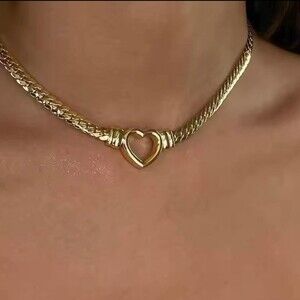 Gold Heart Necklace With A 837 A